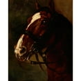 thumbnail image 2 of Piotr Michałowski 12x14 Black Ornate Wood Framed Double Matted Museum Art Print Titled: Bay Horse's Head (1833-1834), 2 of 5