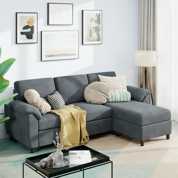 antenna merger Korea Sobaniilo 79” Modern Sectional Sofa Couch, Convertible L Shaped Couch with  Reversible Ottoman, 3-Seat Sofa Sectional with Removable Armrest for Living  Room, Apartment, Small Space, Dark Grey - Walmart.com