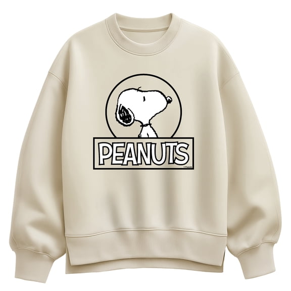 Peanuts - Snoopy Circle - Women's Oversized Fleece Crew Sweatshirt