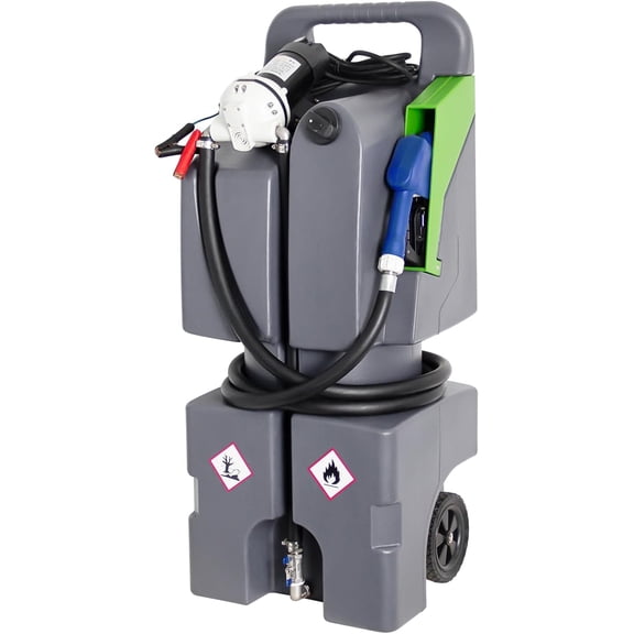 HPDMC 30 Gallon Portable DEF Tank - 12V Pump (8 GPM) - 11.8 Ft Hose - 360° Nozzle - Wheels