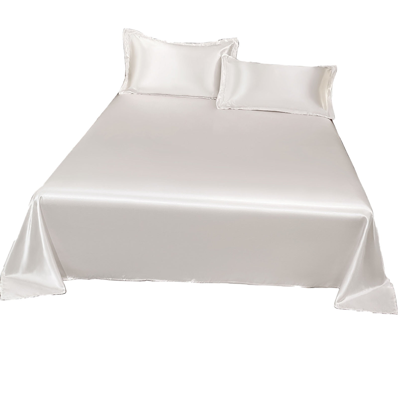 Muecwrye 1Pc Summer Quilt Sheets Set, Softest & Cooling,Bamboo Fibre Sheets and Pillow Cases , Large Top Sheet & Pillowcases, Silky and Luxurious Soft Ice Silk Bed Sheet Suitable for All Seasons