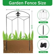 Decorative Garden Fence 10 Pack, 24in H x 12.5in L Arched No Dig Metal Fence Panels, Rustproof Outdoor Animal Barrier for Dogs, Rabbits, Flower Beds, Yard, Patio Decor & Lawn Border Protection