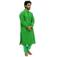 thumbnail image 3 of Atasi Ensemble Kurta Pyjama Ethnique pour Homme Chemise de Designer Bollywood Verte - Grand, 3 of 6