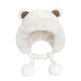 thumbnail image 4 of Gorro de invierno de felpa para mujer, gorro cálido con orejeras, protección para los oídos, tendencia, gorro de para monopatín, esquí, niñas Blanco, 4 of 7