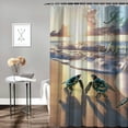 thumbnail image 2 of Orinice Beach Sea Turtle Shower Curtain Coastal Blue Ocean Inspirational Quotes Sea Wave Palm Trees Tropical Seascape Bathroom Decor Set with Hooks  36x72, 2 of 7