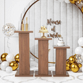 thumbnail image 6 of Oubayajia 3Pcs Square Pedestals Display, Wood Plinths Pillars Ornament Stand Cake Rack for Parties, Wedding, Anniversary, 6 of 7