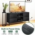 thumbnail image 5 of Sonharlar TV Stand for Bedroom, Television Stand for TV up to 46 Inch Entertainment Center Dresser with 4 Drawers Open Storage Shelves for Living Room, Entryway (Black and Charcoal Black), 5 of 6