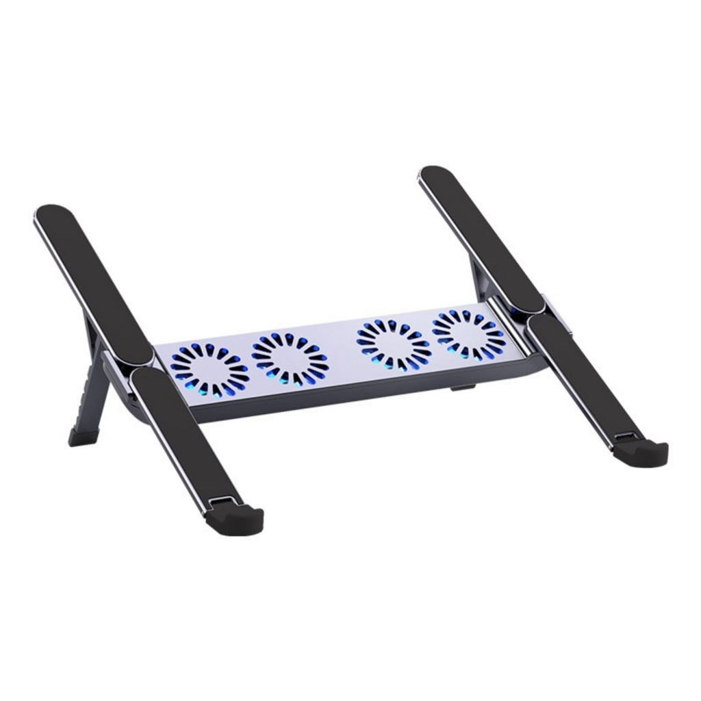 Quiet Aluminum Laptop Coolers Foldable Design Multiple Angled Stand For Tablets 10-17inch Portable Cooling System