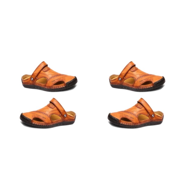 Sandalias de cuero Qarigey Hombre Transpirables Impermeables Color Sólido