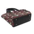 thumbnail image 3 of Lsque Red Mushrooms Pattern Leather Rivet Shoulder Bag – Elegant Genuine Leather & Microfiber PU Crossbody with Detachable Adjustable Strap, 3 of 5