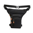 thumbnail image 4 of QccHieUs Mens Waist Bag Crossbody Bag Motorcycle Drop Leg Bag Fanny Pack Adjustable Strap Side Zipper Black, 4 of 7
