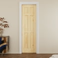 thumbnail image 2 of 24" x 80" 6 Panel Pine Wood Pocket Door with Soft Close, Solid Door Panel & Pocket Door Hardware & Frame-as Panty Door, Closet Door, Unfinished Knotty Natural Wood & Ready-to-Stain, 2 of 11