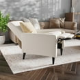 thumbnail image 3 of Emma + Oliver Mid-Century Modern Fabric Upholstered Button Tufted Pushback Recliner in Cream, 3 of 12