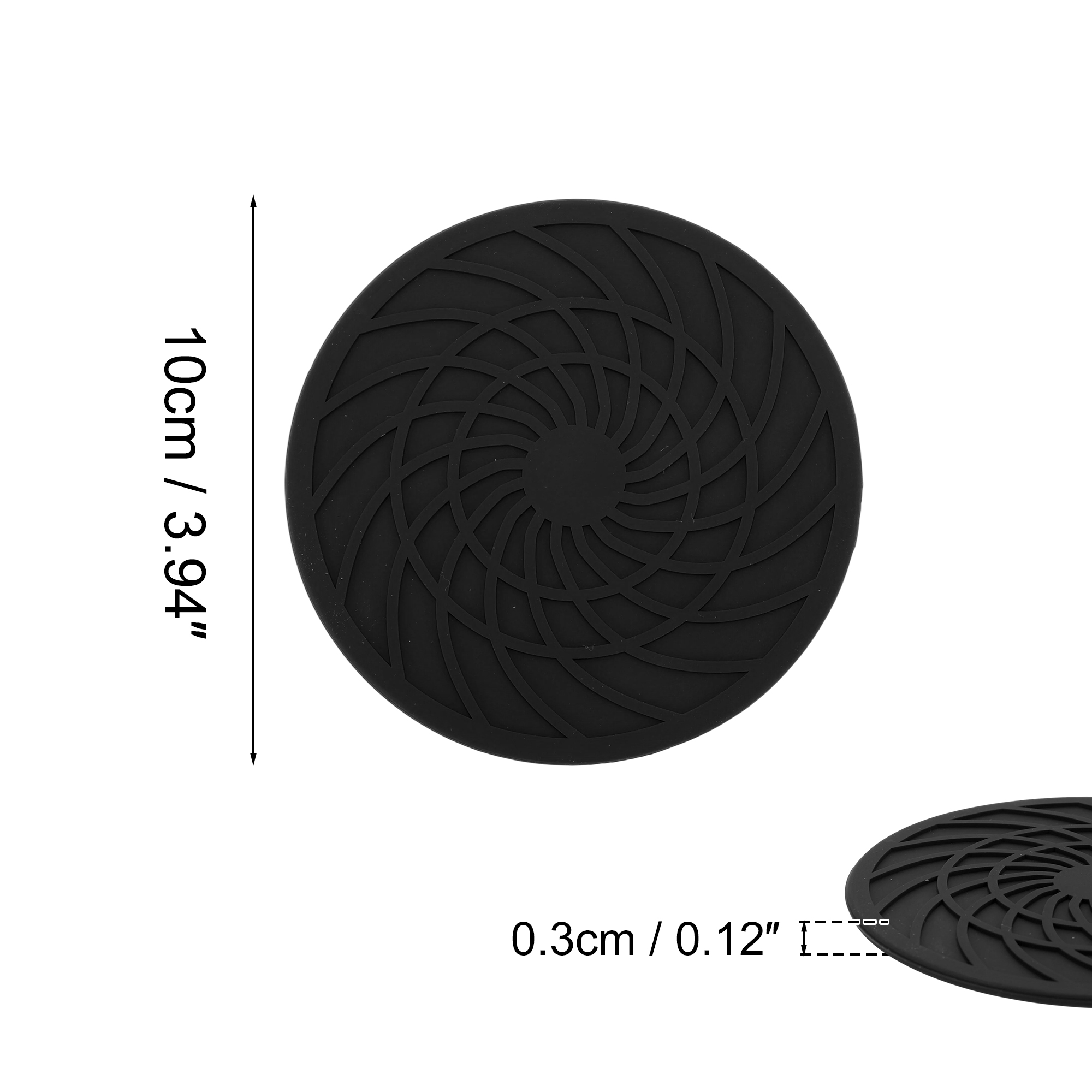 Unique Bargains Round Drink Coaster Set Black