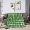 thumbnail image 6 of Green Plaid Throw Blanket, Fluffy Soft Cozy Blanket Flannel Plush Microfiber Couch Throw 50"x40", 6 of 7