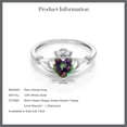 thumbnail image 6 of Gem Stone King 10K White Gold Green Mystic Topaz and White Diamond Irish Celtic Claddagh Ring for Women (1.01 Cttw, Heart Shape 6MM, Available 5,6,7,8,9), 6 of 6