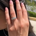 thumbnail image 5 of SOLITAIRE JEWELS 3.50TCW Round Cut Moissanite Three Stone Engagement Ring Solid 18K White Gold Ring Size 5.5, 5 of 6