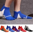 thumbnail image 3 of Men's Cotton Toe Socks Five Finger Socks No Show Crew Athletic Socks for Running 5 Pairs, 3 of 6
