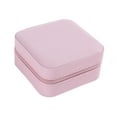thumbnail image 3 of Caja de joyería, caja de almacenamiento de joyería, organizador de joyería portátil, estuche de almacenamiento de joyería para pendientes, collar, Rosa, 3 of 8
