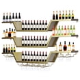thumbnail image 4 of golytefs 47inch Modern Led Wine Rack Wall Mounted Hanging Large Liquor Shelf for Liquor Bottles with Led Light with Wine Glass Hooks 3-Tier for Home Bar Dining Room Cafe Decorative (Gold 120*20cm), 4 of 8