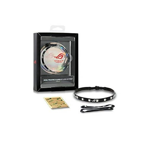 ASUS ROG Addressable RGB 5050 LED 30cm Lighting Strip with Magnetic Backing and Adhesive Strips for use with AURA Sync RGB Lighting Software