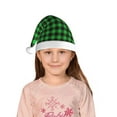 thumbnail image 5 of Fuzoiu Buffalo Plaid Green Black Print Santa Hat Christmas Hat for kids,Santa Hats with Pompom, Unisex Xmas Holiday Hat for Christmas New Year Festive Party Supplies, 5 of 6
