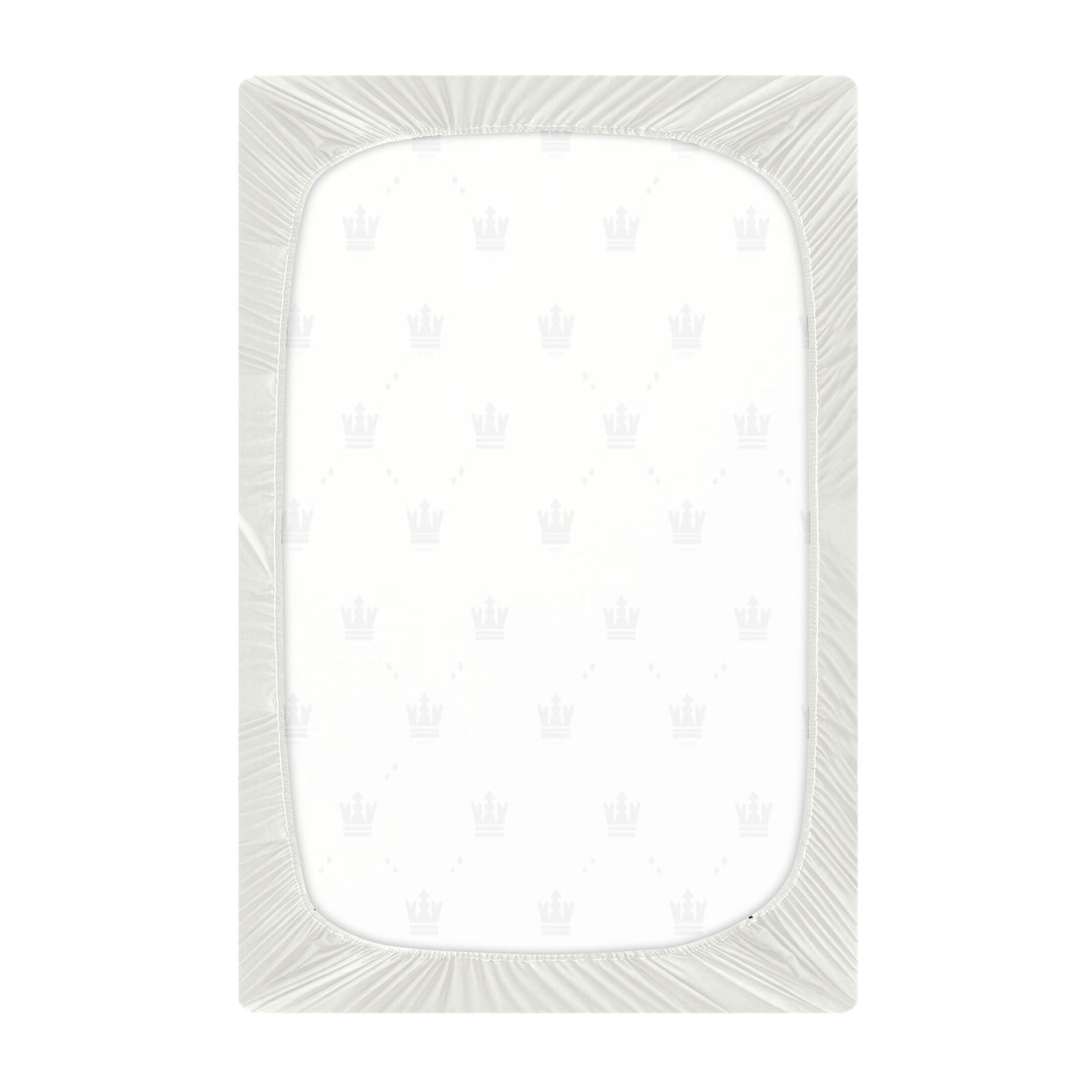 Baby Essentials 52”x 28”- Standard Cotton-like Modal Elastic- Crown Background Design Crib Sheets for Newborns and Toddlers