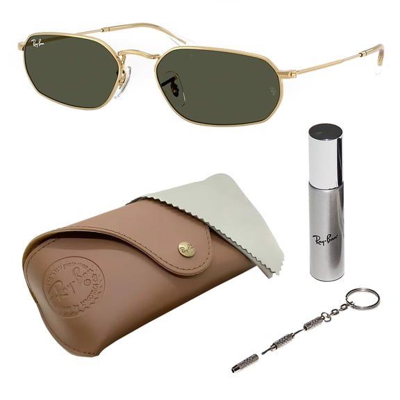 Ray-Ban RB3947 Oval Shaped Non-Polarized Sunglasses for Men & Women - Includes Official RAYBAN Eyewear Kit - Ideal Formal & Casual Wear Sunglasses - Green Lens