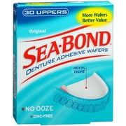 SEA-BOND Denture Adhesive Wafers Uppers Original 30 Each (Pack of 6)