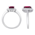 thumbnail image 2 of Star K� Emerald Cut Created Ruby Halo Ring, 2 of 9