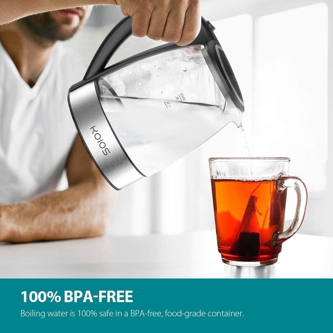 1.8L Electric Water Kettle - Rapid Boiling, Auto Shut-Off, Stylish Steel Design
