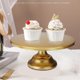 thumbnail image 2 of Round Iron Cake Stand for Weddings, Birthdays, Parties | 12" Golden Dessert Plate Pedestal, 2 of 5