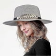 thumbnail image 5 of Straw Sun Hats for Women Wide Brim Concave Top UPF 50+ Women's Lightweight Foldable/Packable Beach Sun Hat -Qin, 5 of 5