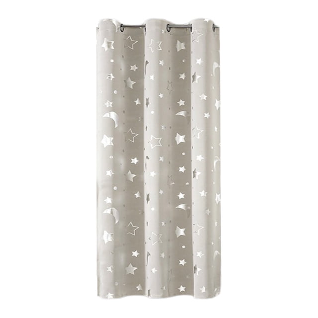 Tauxra Rideaux d'Extérieur à Motif d'Étoiles 52x63 Po Polyester Noir Rideaux Multicolores pour Chambre Salon Déco