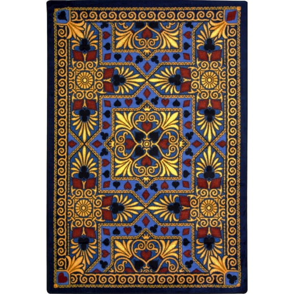 Joy Carpets Games People Play Jackpot 7'8" x 10'9" Area Rug in Color Navy