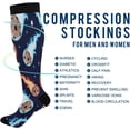 thumbnail image 4 of Coolnut 1 Pairs Cute Galaxy Space Planet Stars Compression Socks for Women Men Knee High Stocking for Running, Athletic, Medical Gift, 4 of 7
