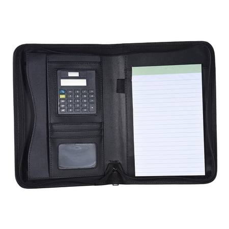 Portfolio With Note Pad A5 Pu Leather Professional Business Document Leather Zippered With Zippered With Note Pu Leather Zippered Business Document A5 Portable Professional Business