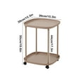 thumbnail image 3 of WLOELOEW Khaki Side Table Storage Shelf Coffee Table Bedside Table Storage Cart Mobile Storage Rack For Bedroom Living Room Study Desk Assembly Required, 3 of 6