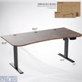 thumbnail image 2 of VIVO Electric 63" x 32" Stand Up Desk, Vintage Brown Table Top, Black Frame, 2 of 7