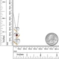 thumbnail image 2 of Gem Stone King 925 Silver and 10k Yellow Gold White Moissanite Red Garnet and White Lab Grown Diamond Triple 3 Heart Shape Pendant Necklace for Women (0.98 Cttw, with 18 inch Chain), 2 of 3