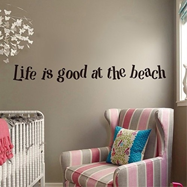 MairGwall Beach Theme Saying Decor Life is Good at The Beach Vinyl