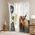 thumbnail image 3 of YST Farm Animal Curtains Cattle Daisy Flowers Blackout&nbsp;Curtains Windmill Vintage Decor Curtains&nbsp;&&nbsp;Drapes Highland Cow Wooden Plank Print Window&nbsp;Curtains, 52''Wx63''L 2 Panels, 3 of 6