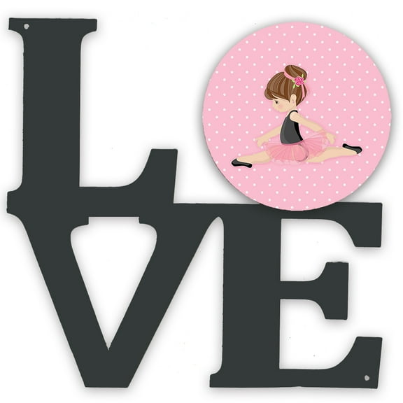 Carolines Treasures BB5174WALV Ballerina Brunette Jete Metal Wall Artwork LOVE 12X12 multicolor