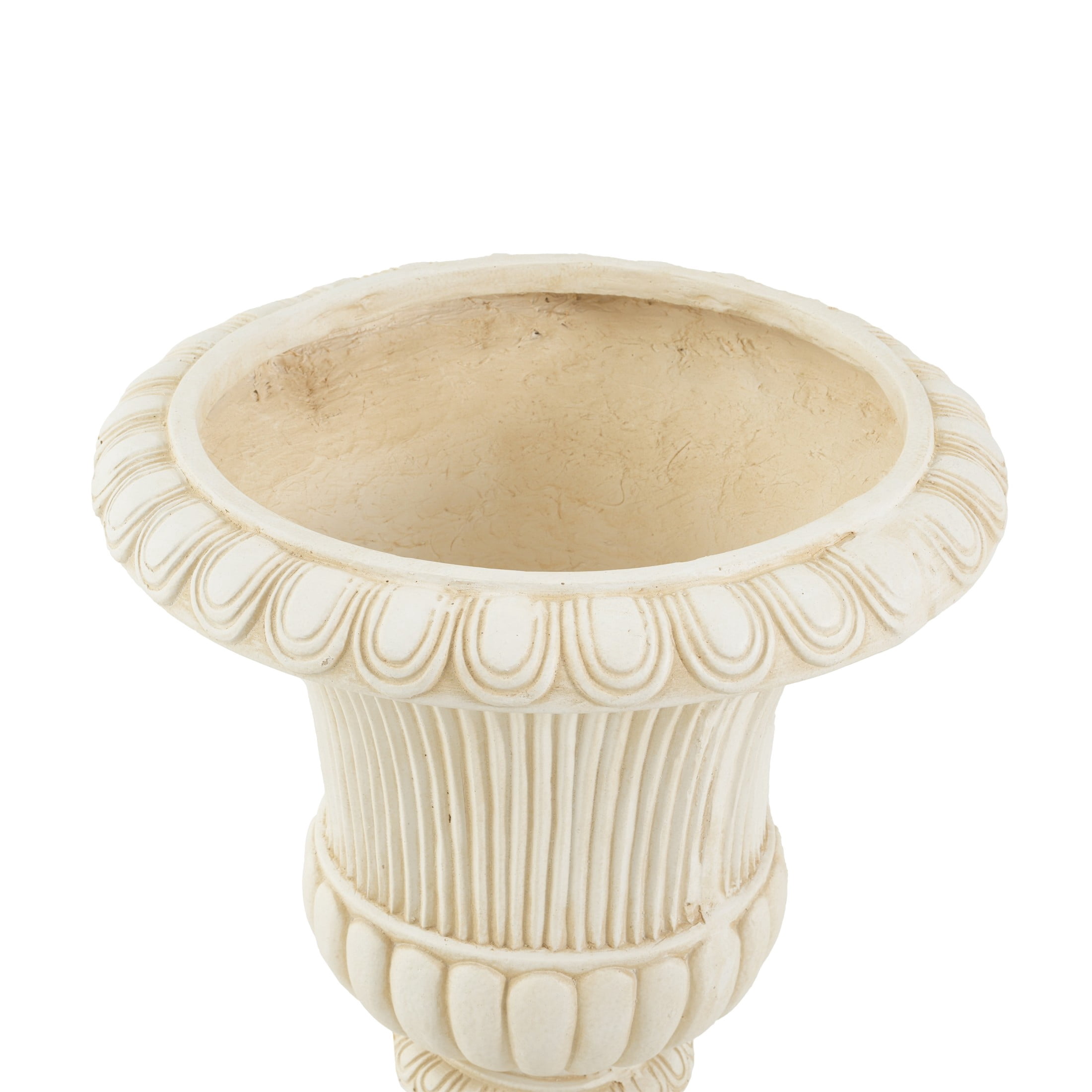 Christopher Knight Home 24"H Classical Fluted Urn Planter, Lightweight Flower Pot, Antique White