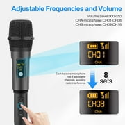 Aveek Wireless Microphone for Karaoke, 2.4GHz Professional Handheld Microphones with Rechargeable Receiver, Cordless Mic for Singing, Speaker, Pa System, Dj, Party, Speech(2pcs)