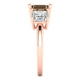 thumbnail image 3 of 4.0ct SQ Emerald Cut Brown Champagne Crystal 18k Rose Gold Engraving Statement Bridal Wedding 3 stone Designer Ring Size 8, 3 of 5