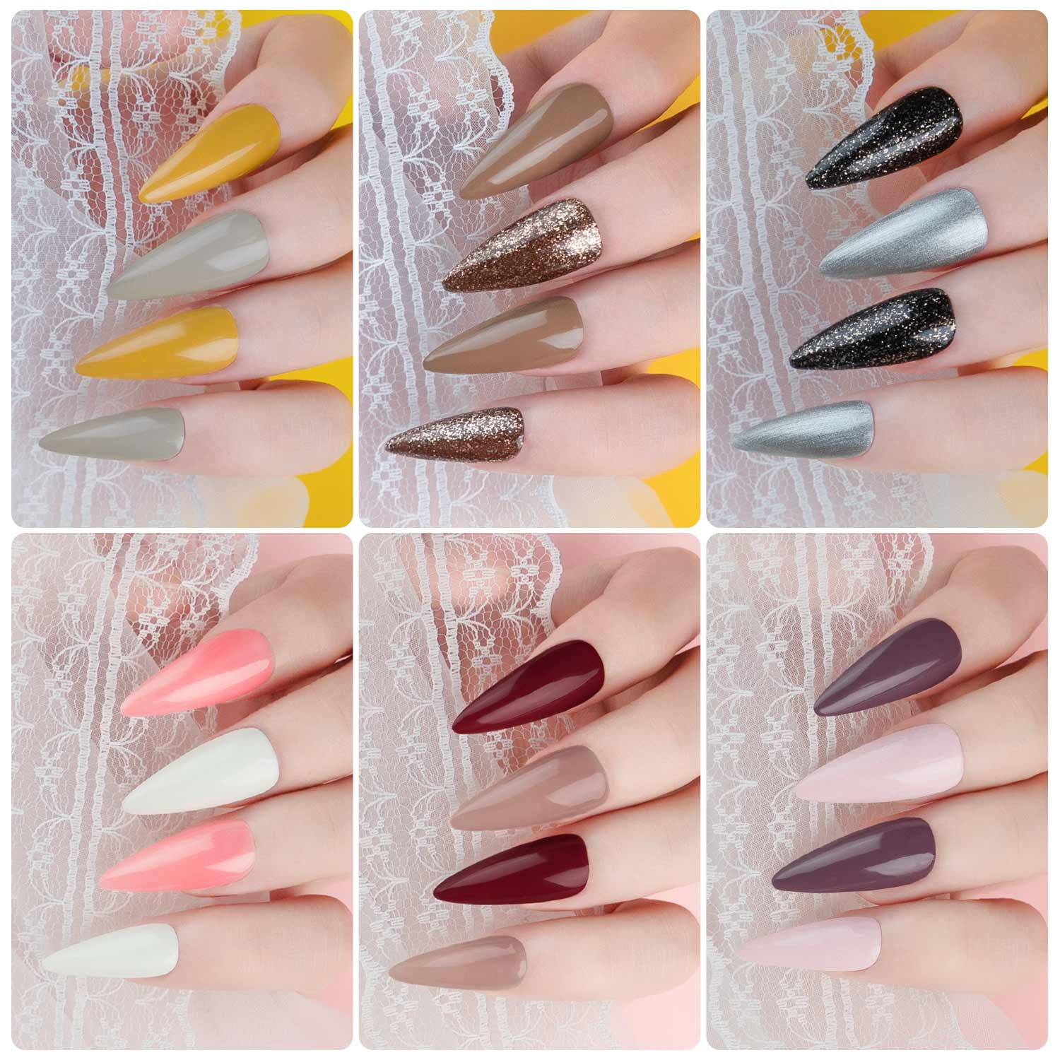 Candy Lover Gel Nail Polish Kit with UV LED Lamp, 12 Colors Classy Gel Polish Starter Kit, All-in-One Quick Dry Long-Lasting Nail Gel Kit with Manicure Tools Valentine Gift for Women