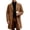 Brown, variant on Men's Stand Collar Full Zip Jacket Chest Zip Pocket Long Sleeve Casual Outerwear S-2XL