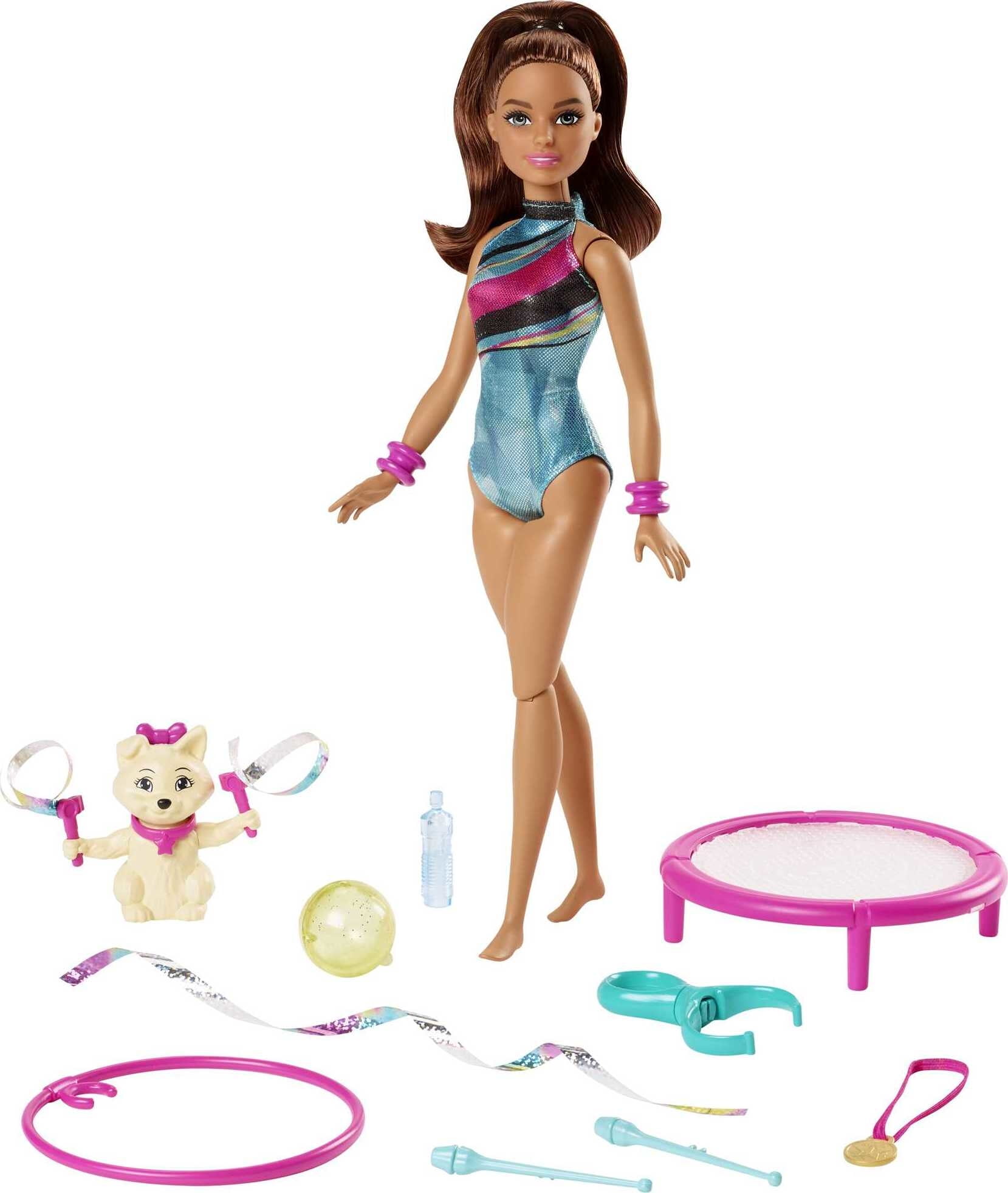 Barbie Dreamhouse Adventures Spin 'n Gymnast Doll, 11.5-inch in Leotard, with - Walmart.com