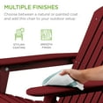 thumbnail image 5 of Best Choice Products Folding Adirondack Chair Outdoor, Wooden Accent Lounge Furniture w/ 350lb Capacity - Deep Red, 5 of 7